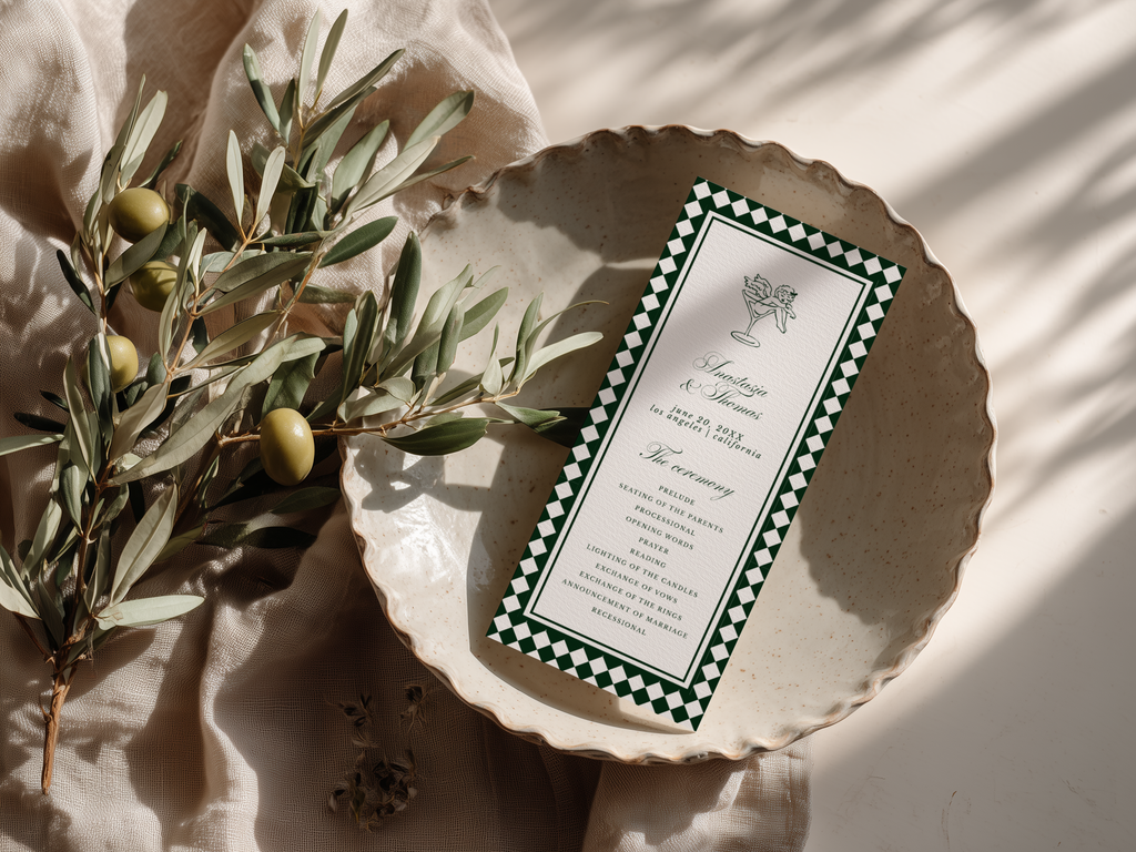 Green Wedding Ceremony Program Template