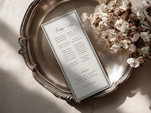 Black & White Wedding Program Template
