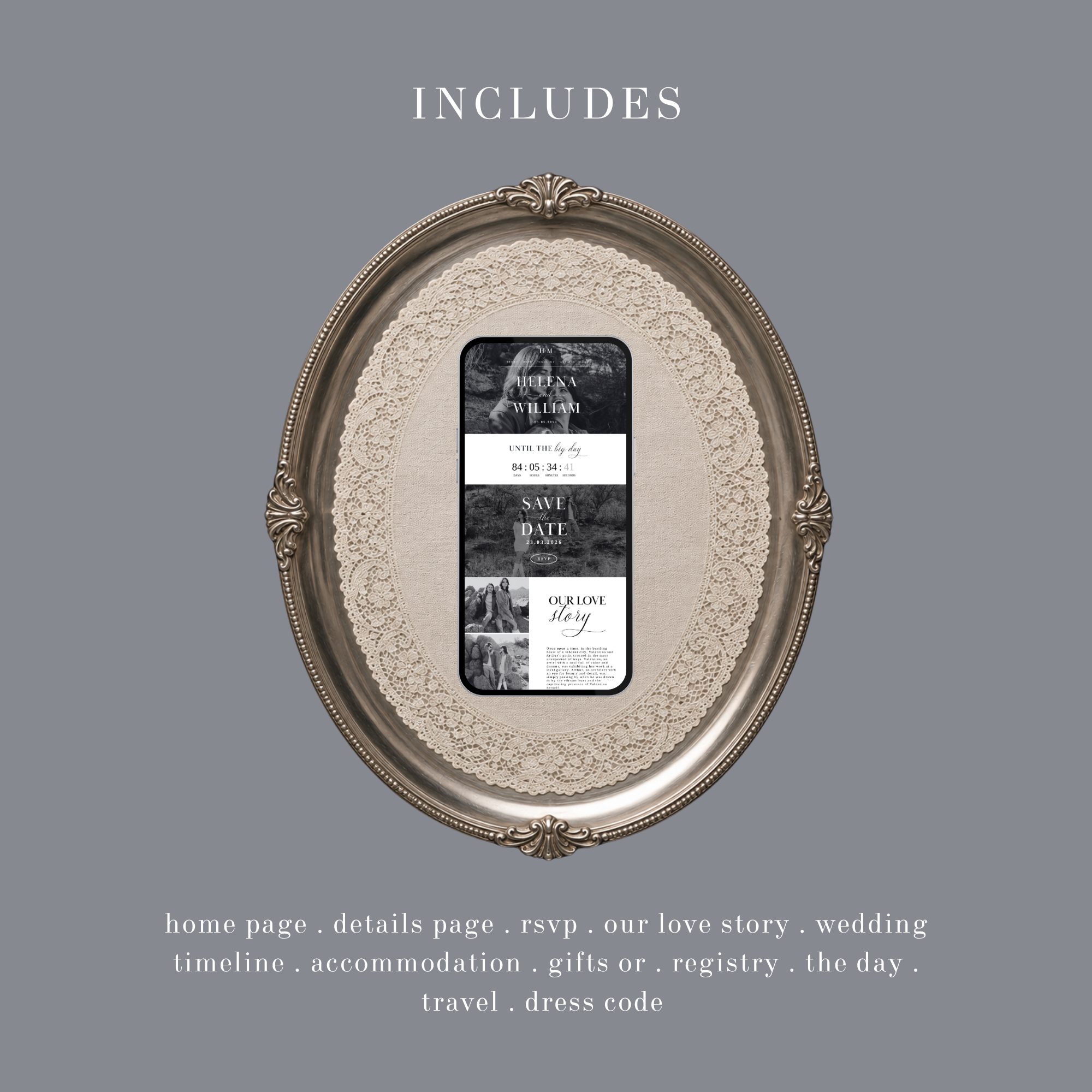 Black and White Wedding Website Template