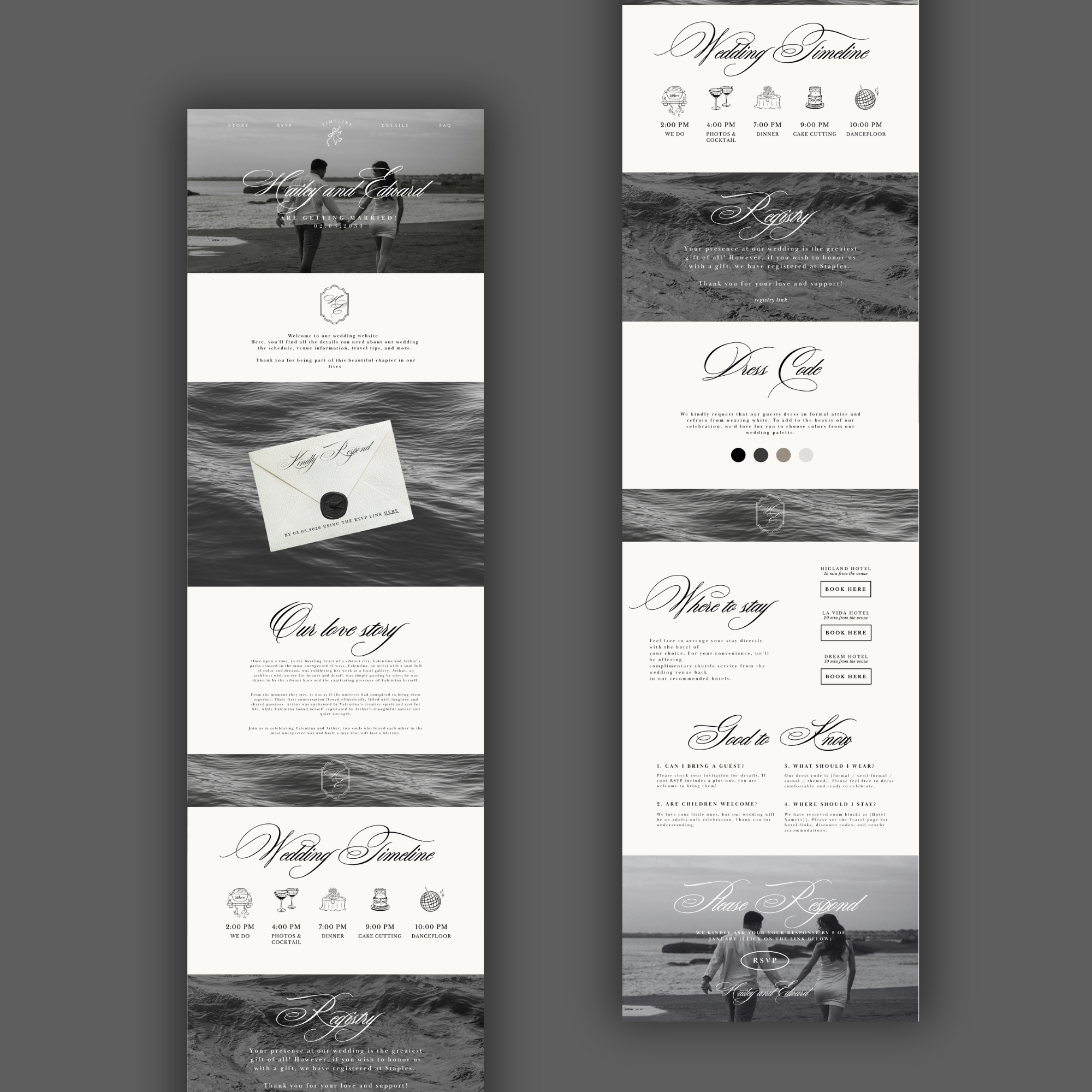 Elegant Editorial Wedding Website