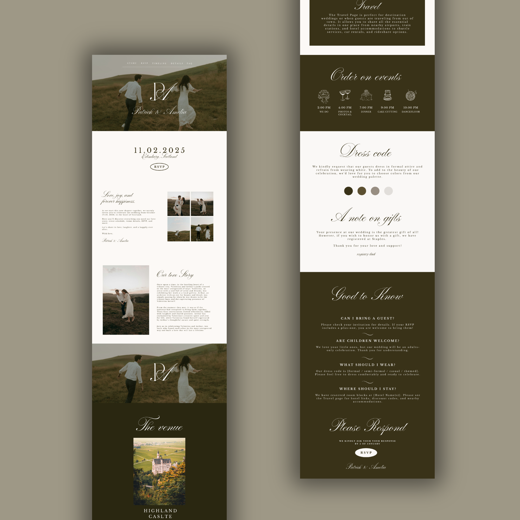 Countryside Romantic Wedding Website Template