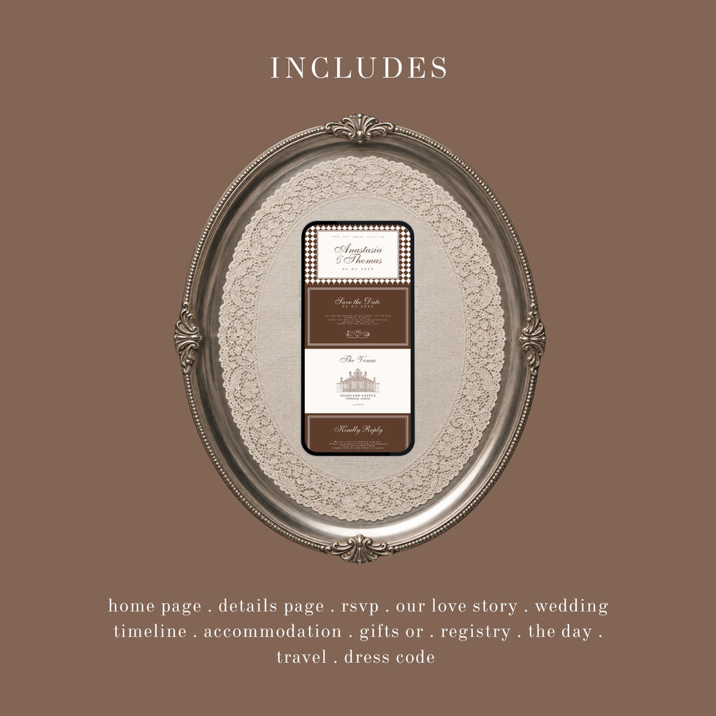 Mocha Brown Wedding Website Template