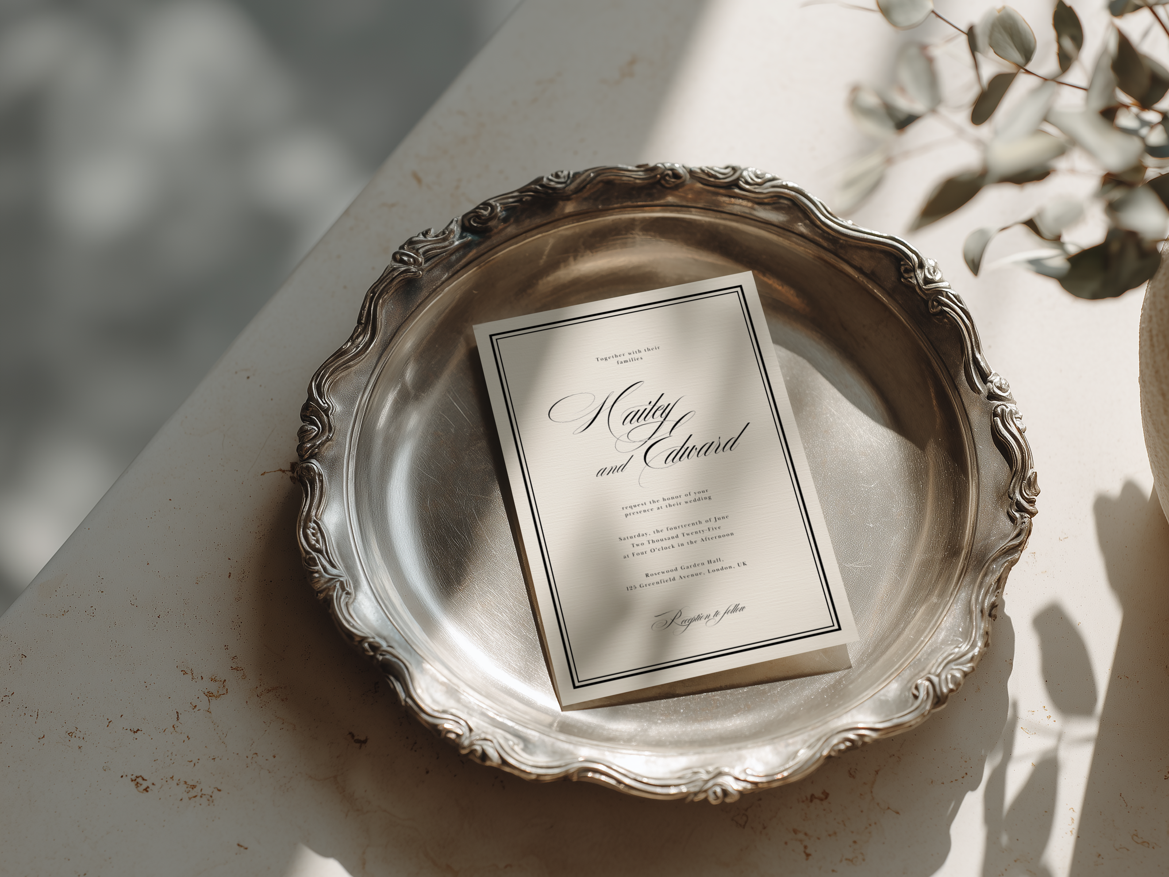 Black & White Wedding Invitation Template