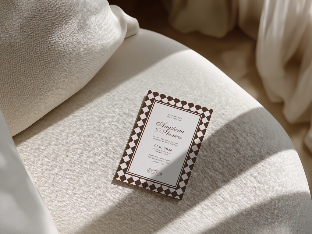 Modern Mocha Wedding Invitation Template