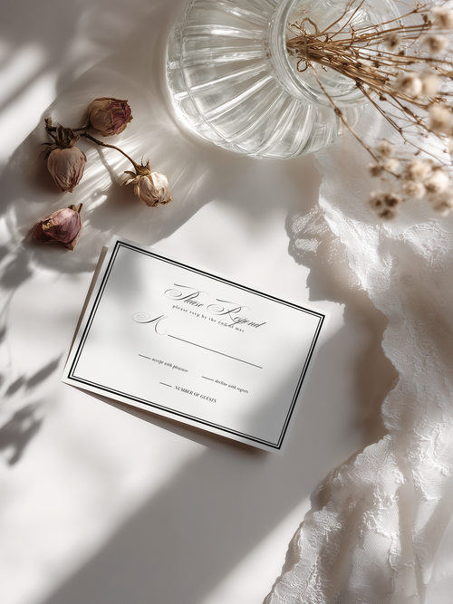 Black & White Wedding RSVP Template