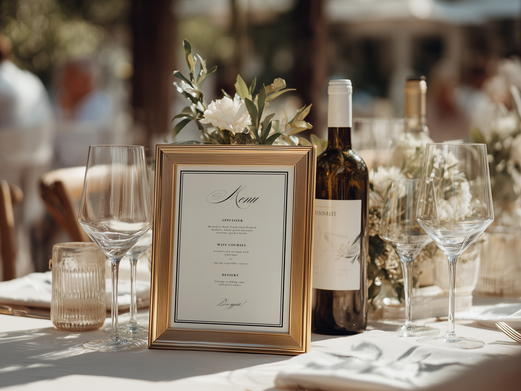 Black & White Wedding Menu Template