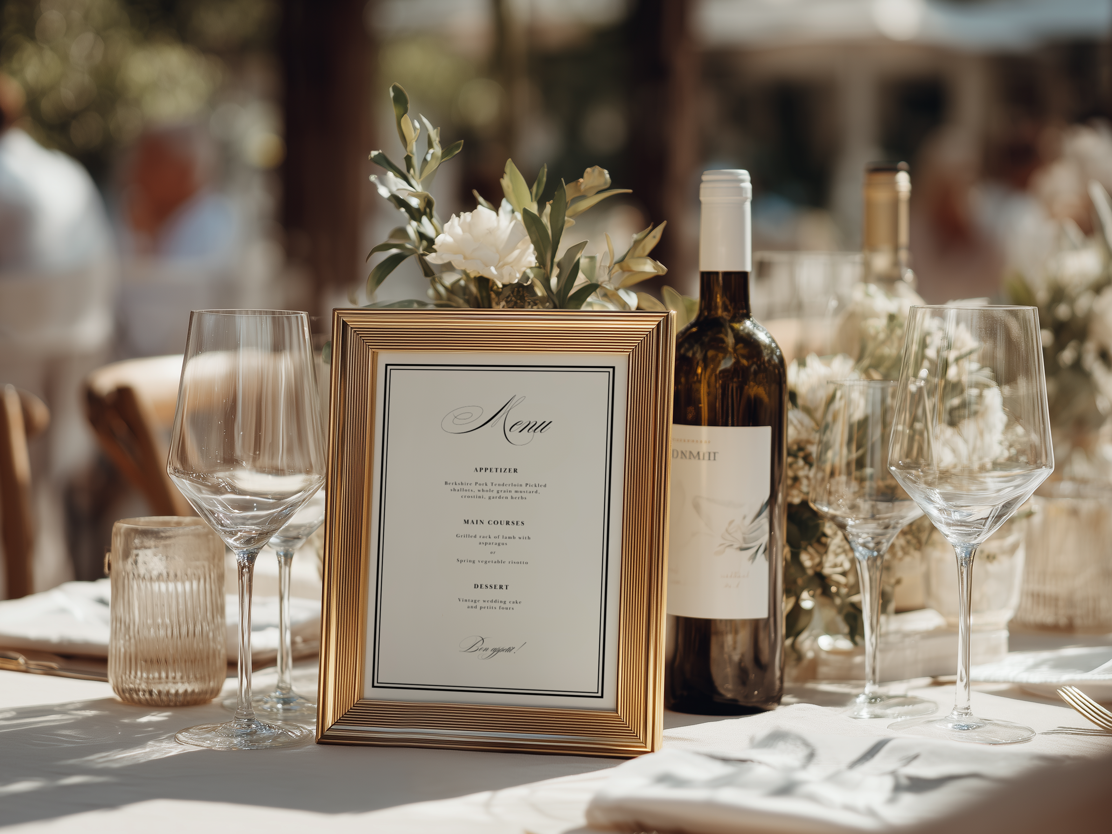 Black & White Wedding Menu Template