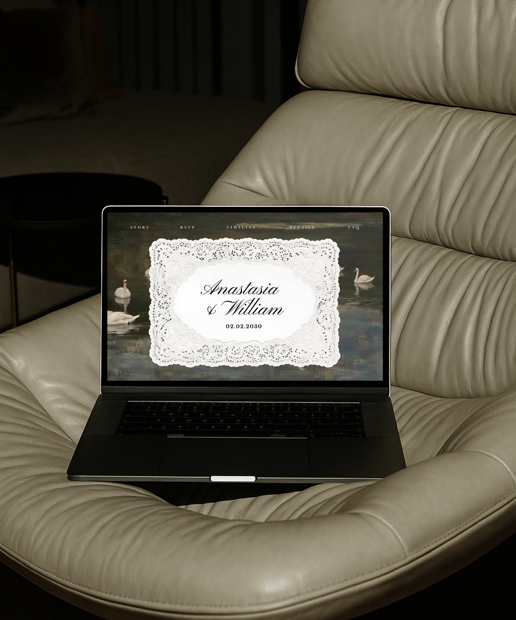 Vintage Swan Lake Wedding Website Template