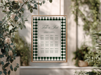 Green & White Wedding Seating Chart Template
