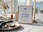 Costal Blue Wedding Guestbook Sign Template