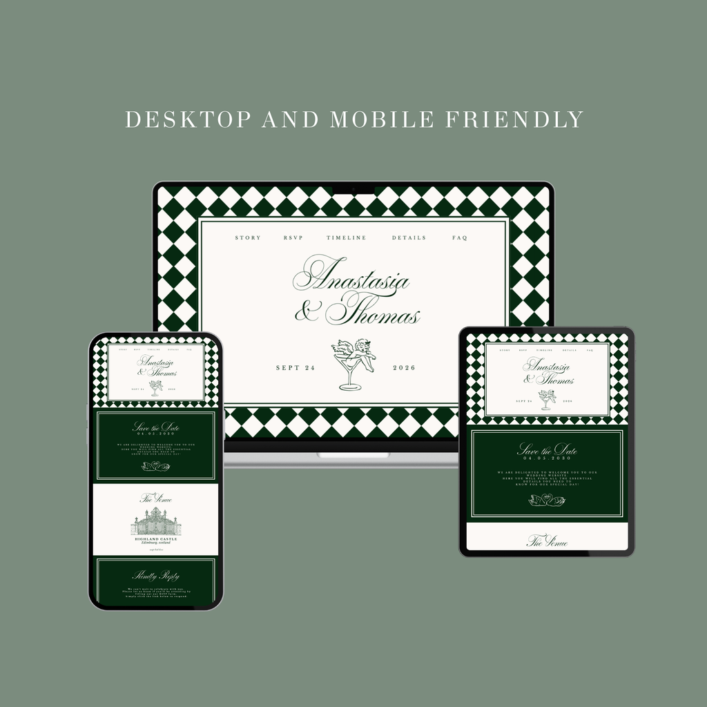 Green Harlequin Wedding Website