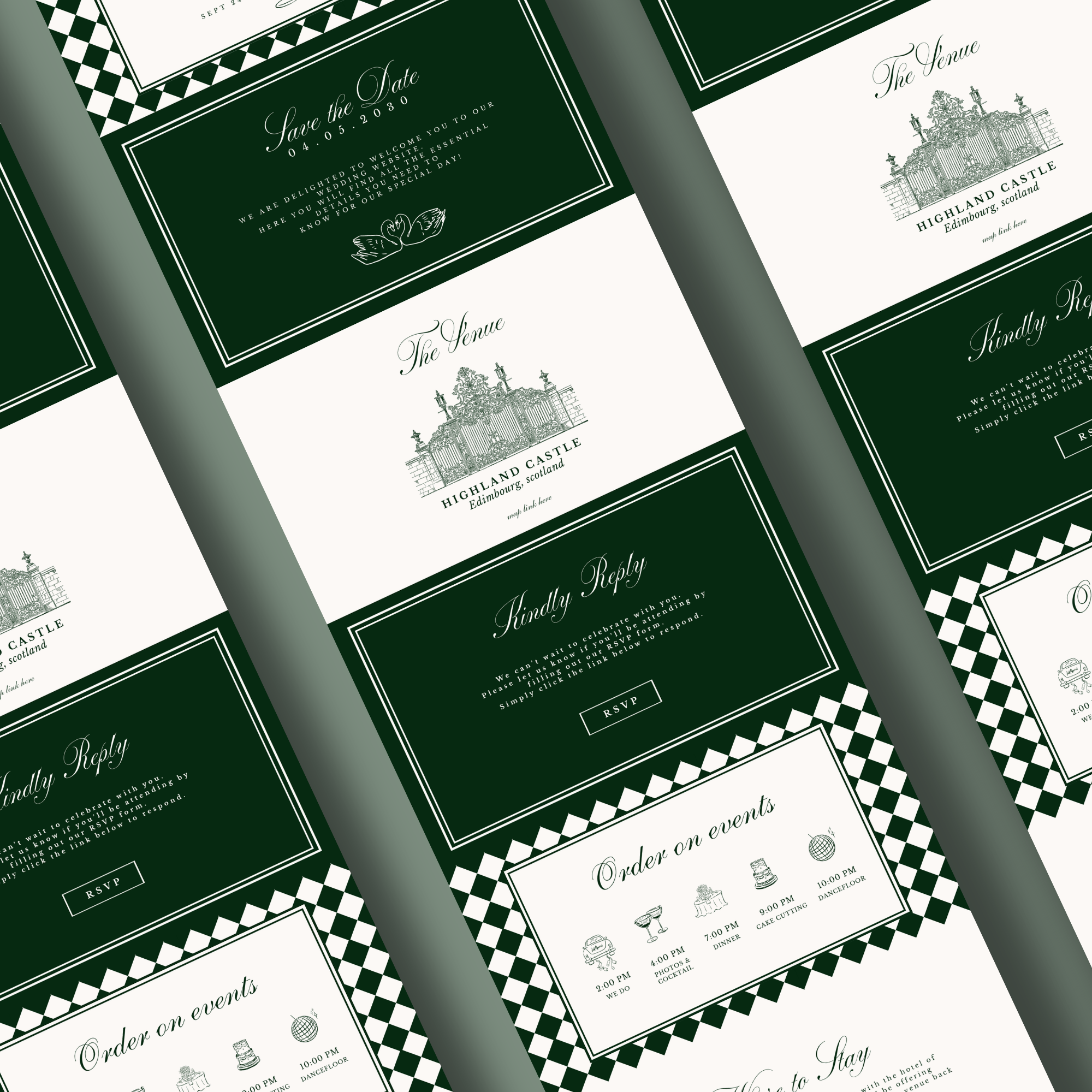 Green Harlequin Wedding Website