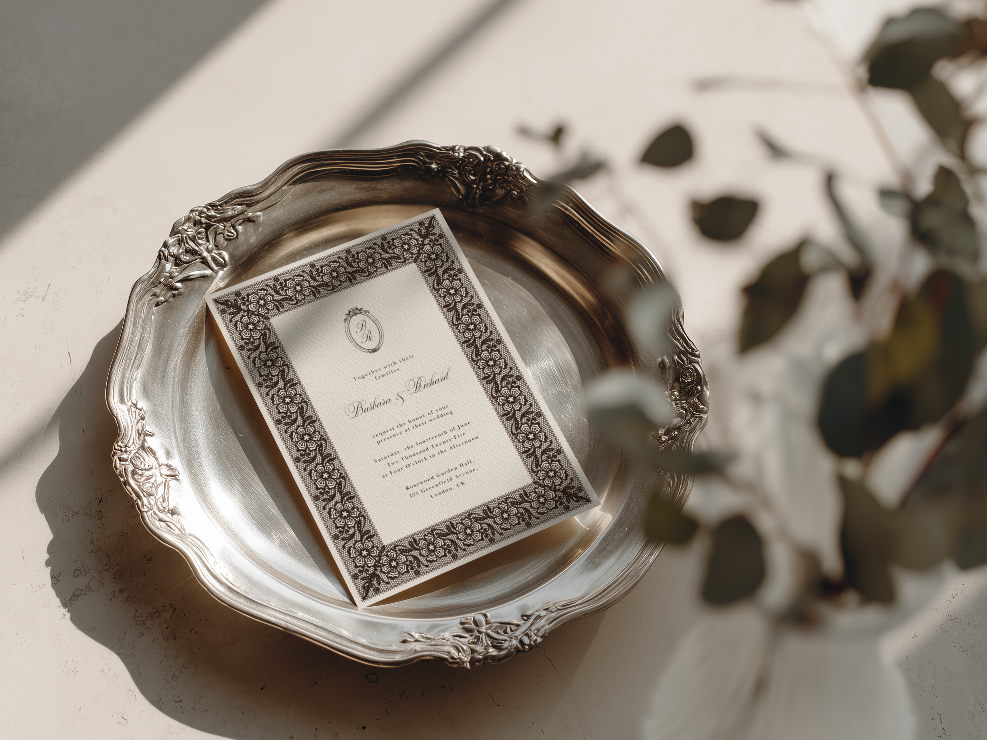 Vintage Lace Wedding Invitation Template