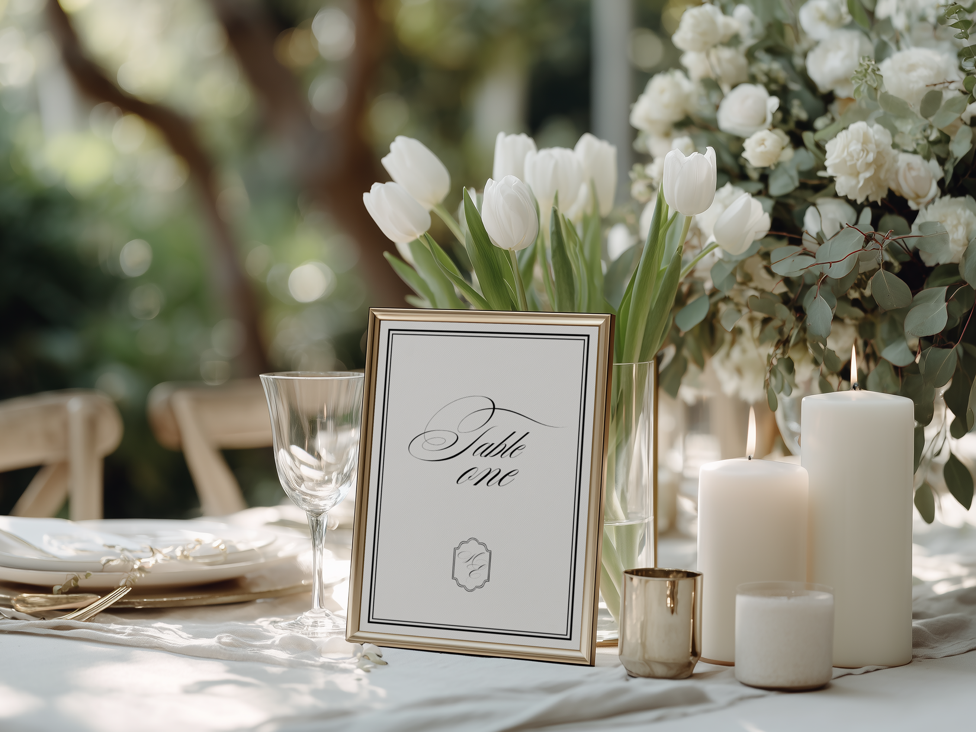 Black & White Table Number Template