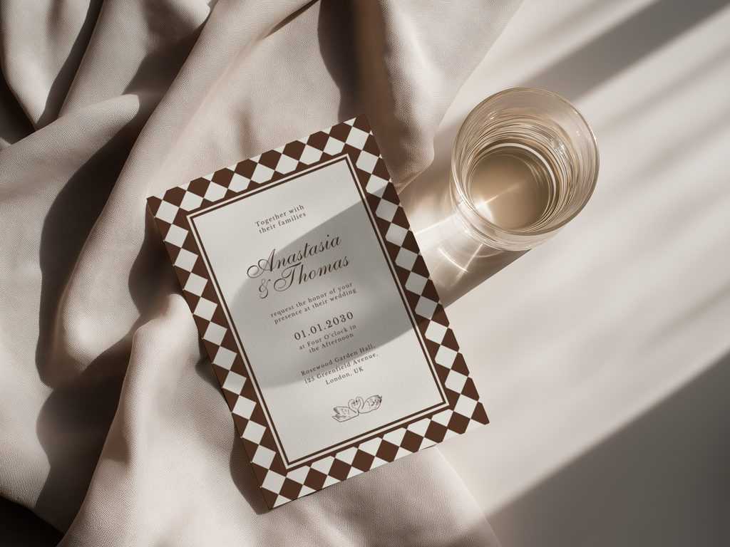 Modern Mocha Wedding Invitation Template