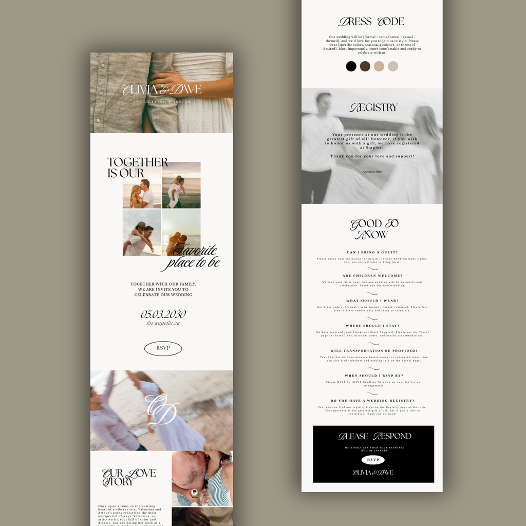 Elegant Minimal Wedding Website