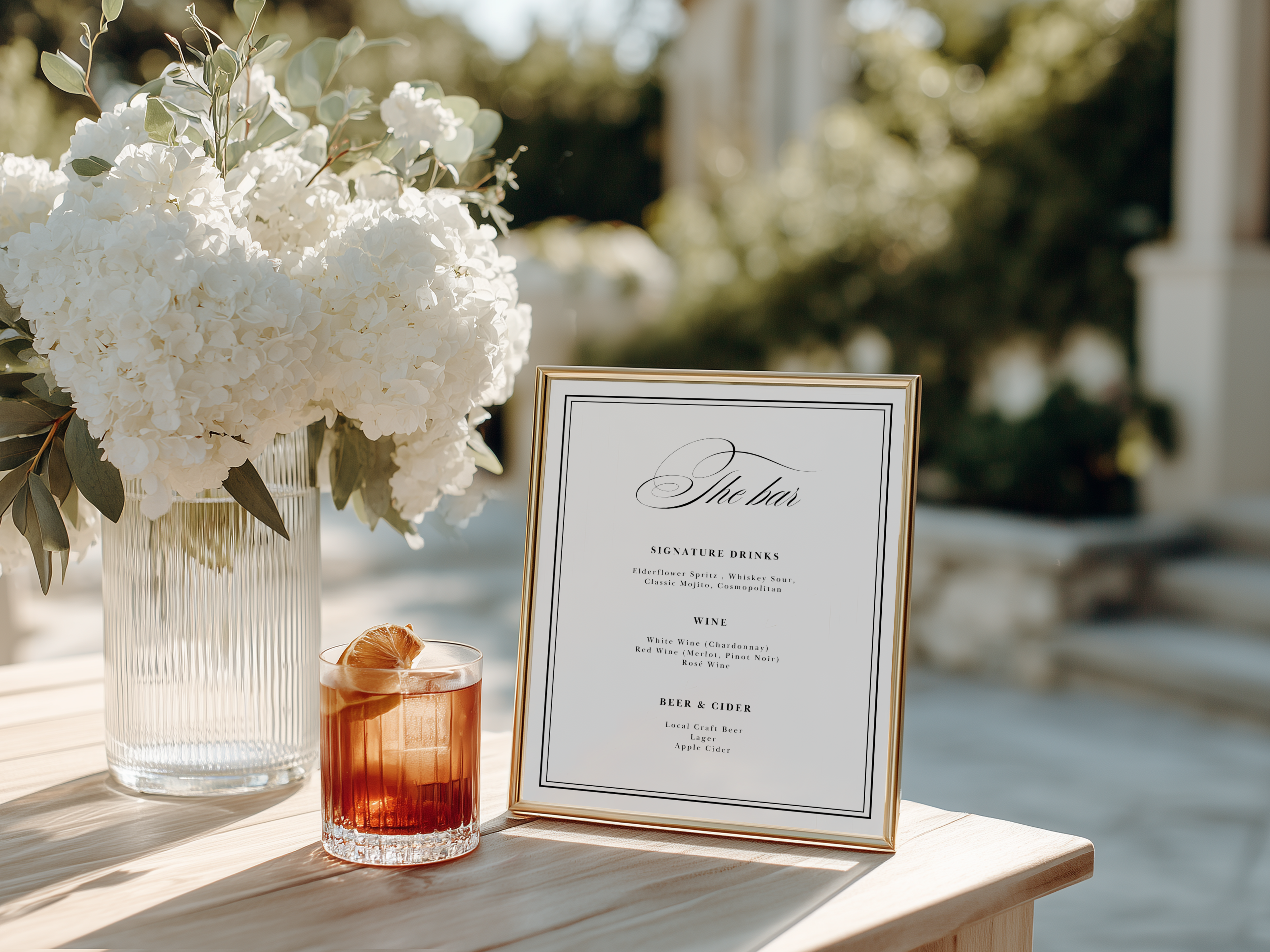 Black & White Wedding Menu Template