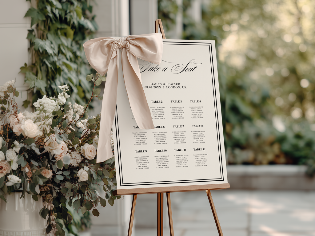 Black & White Wedding Seating Chart