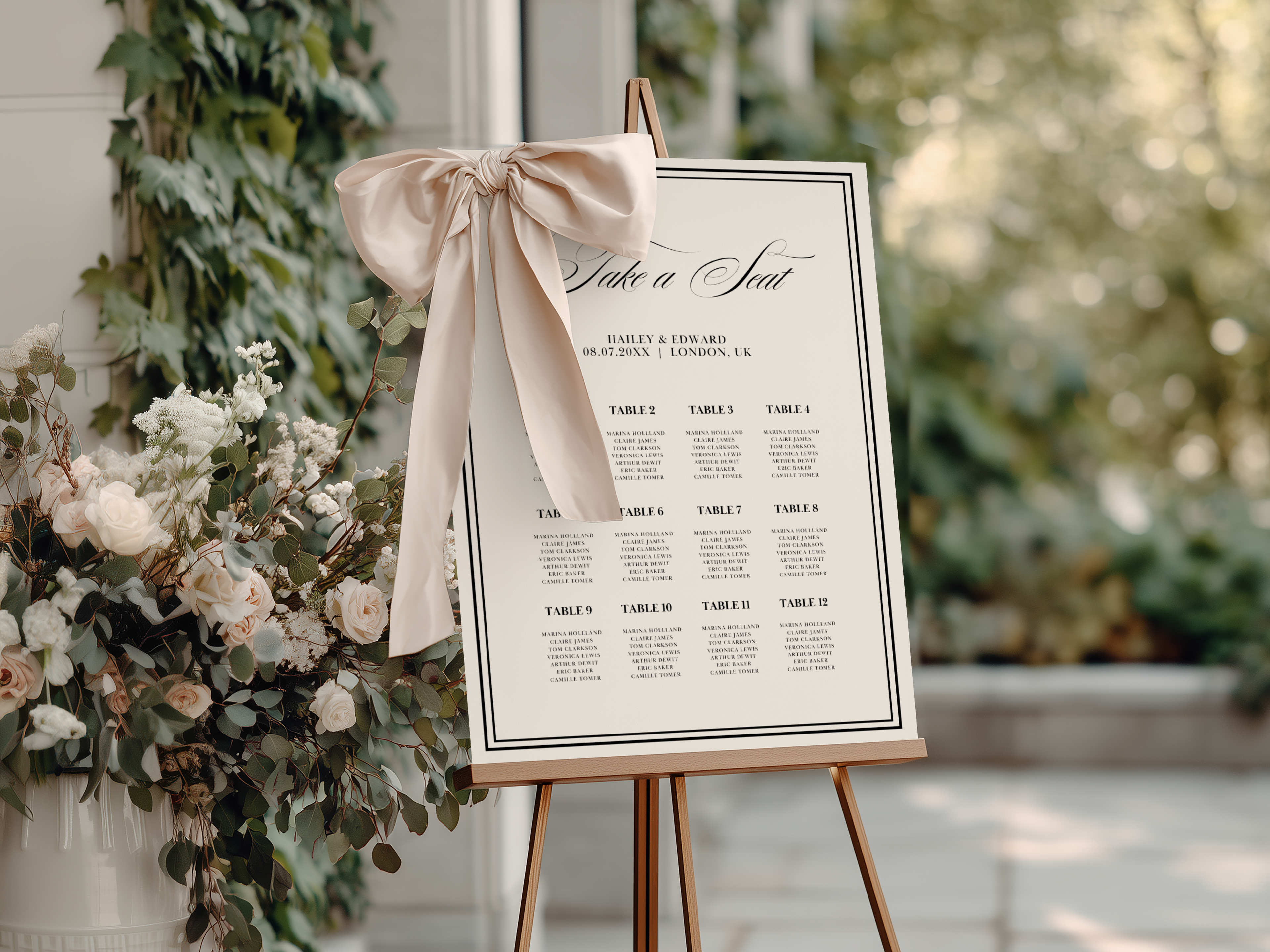 Black & White Wedding Seating Chart