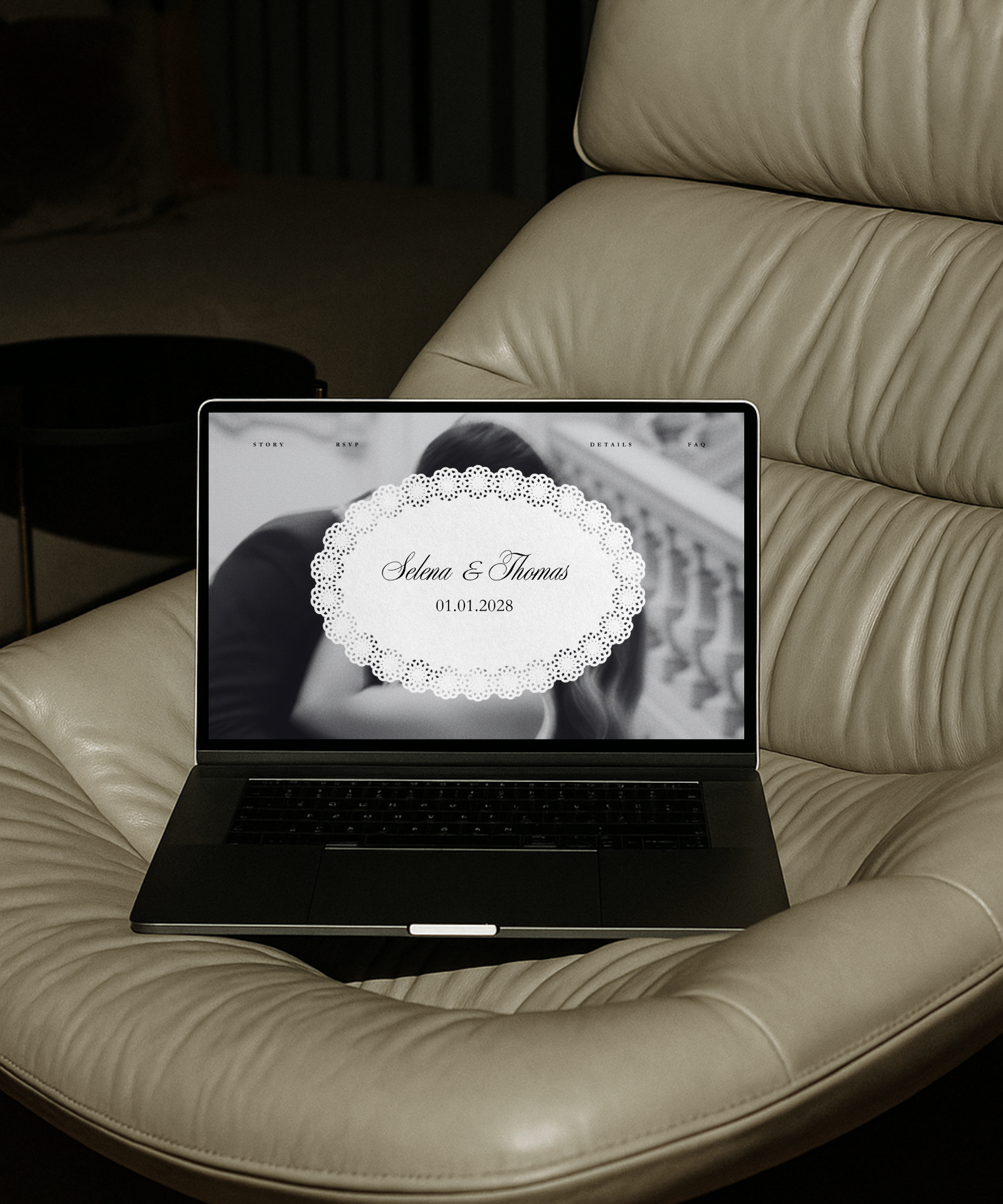 Timeless Monochrome Wedding Website Template