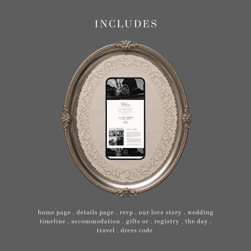 Monochrome Romance Wedding Website Template