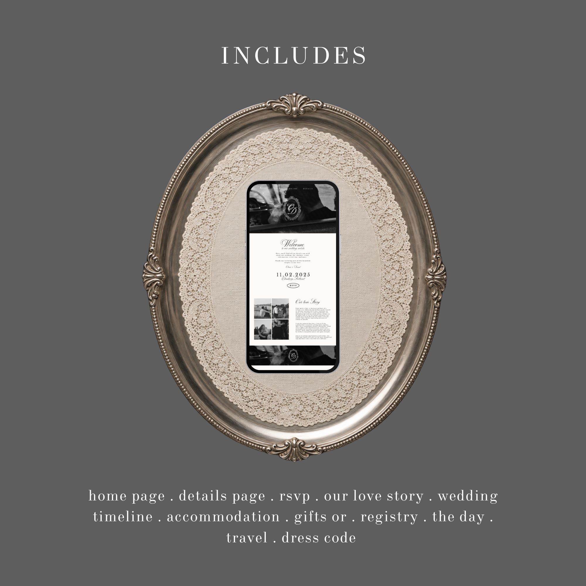 Monochrome Romance Wedding Website Template