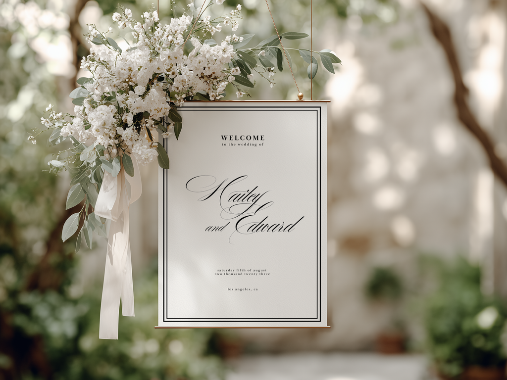 Black & White Welcome Sign Template
