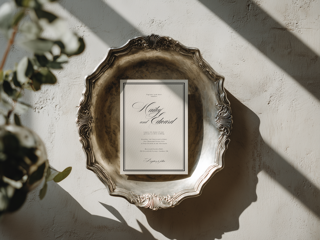 Black & White Wedding Invitation Template