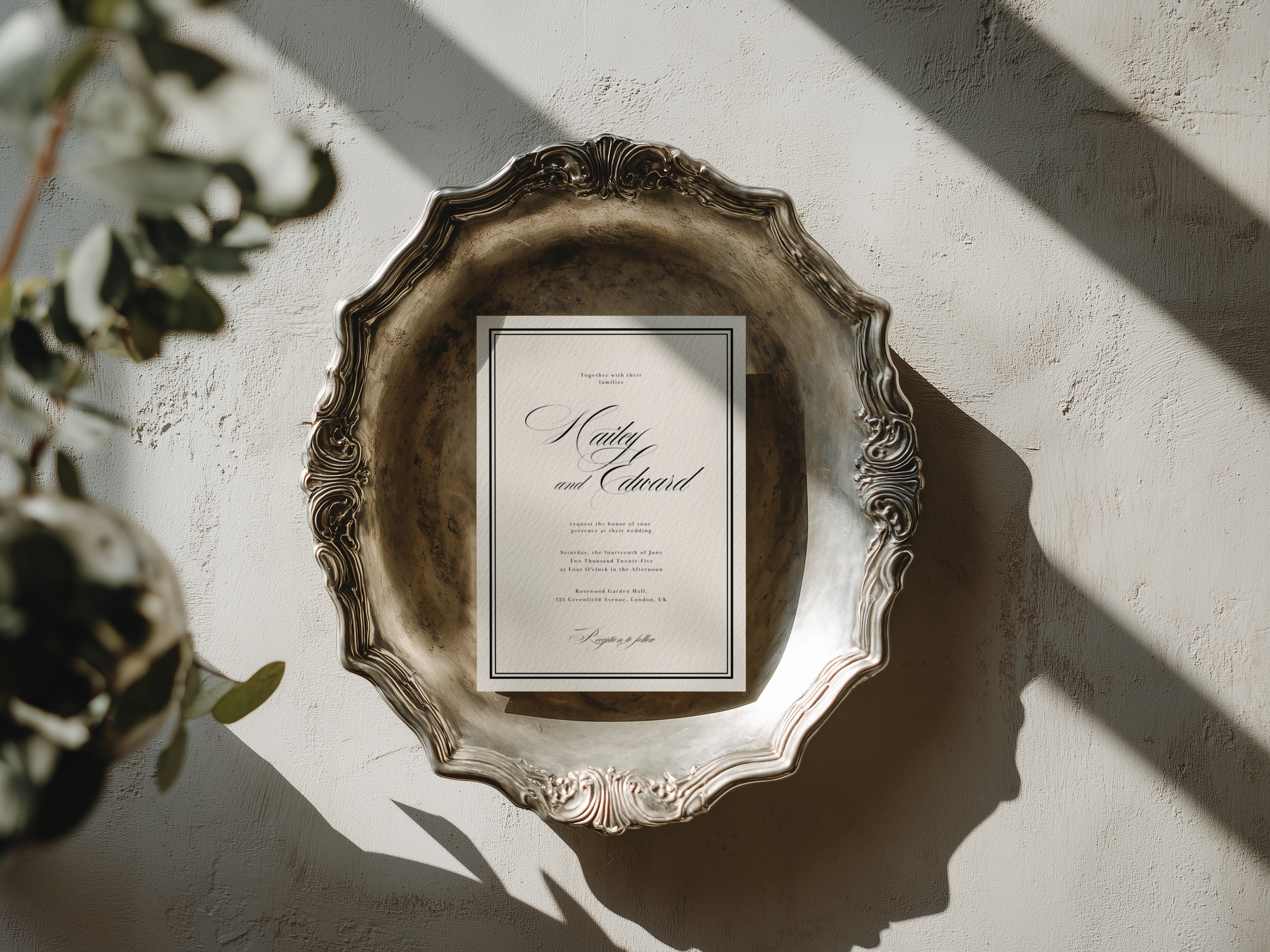 Black & White Wedding Invitation Template