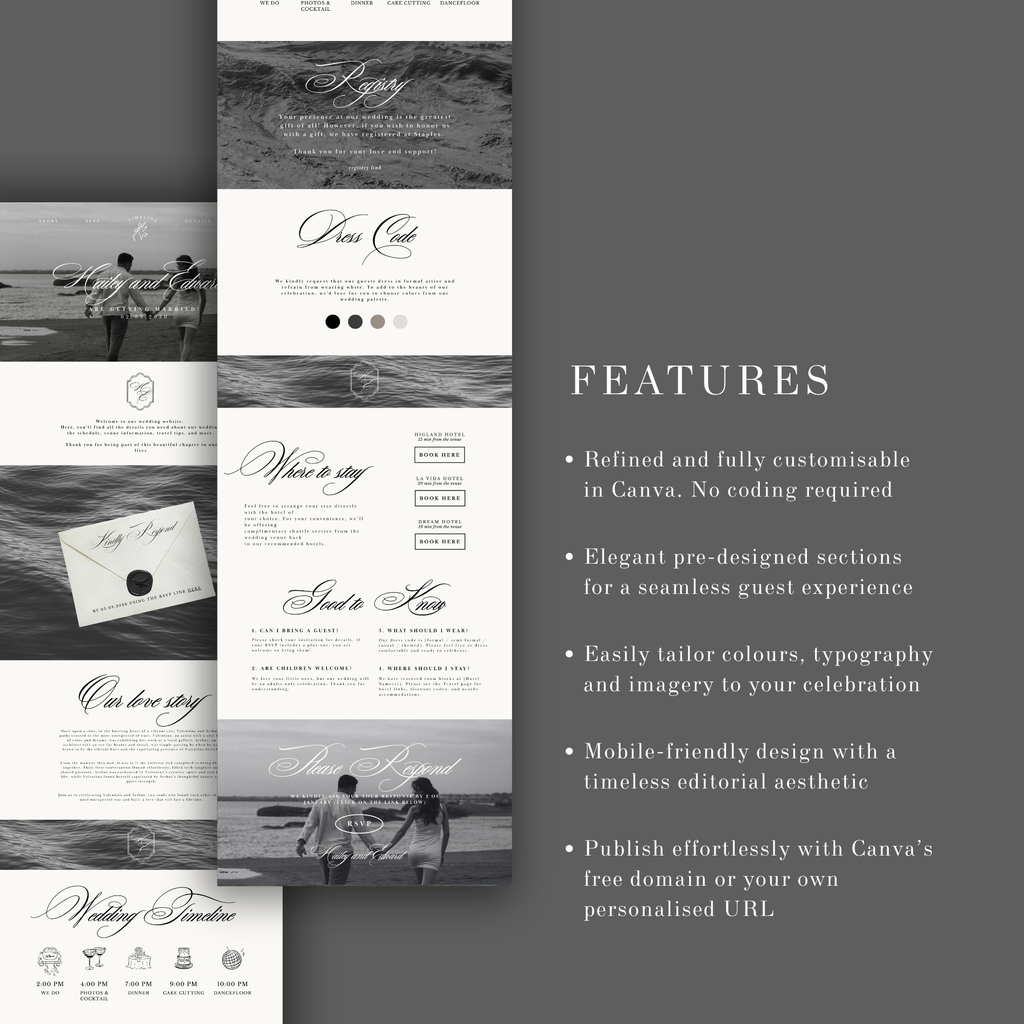 Elegant Editorial Wedding Website