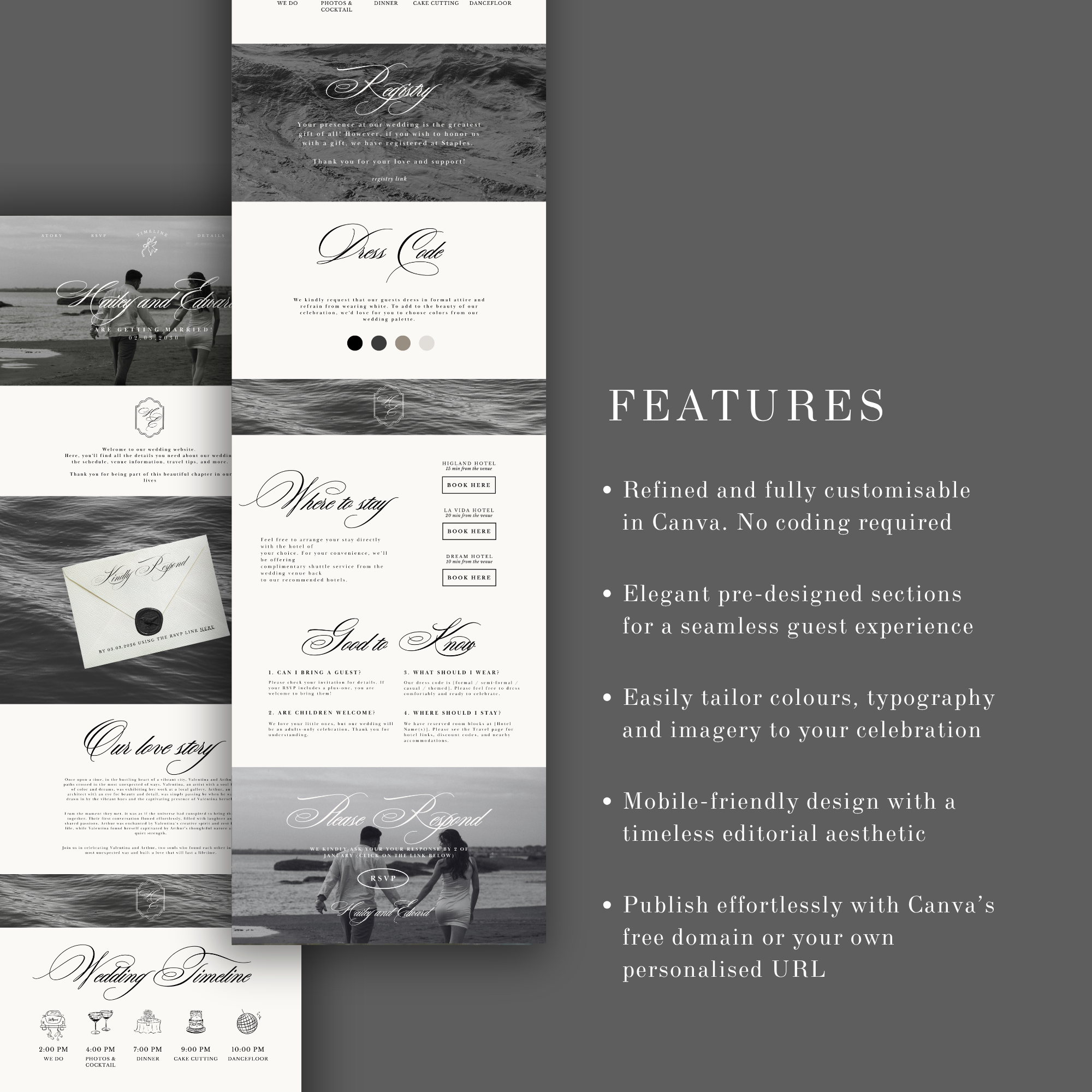 Elegant Editorial Wedding Website
