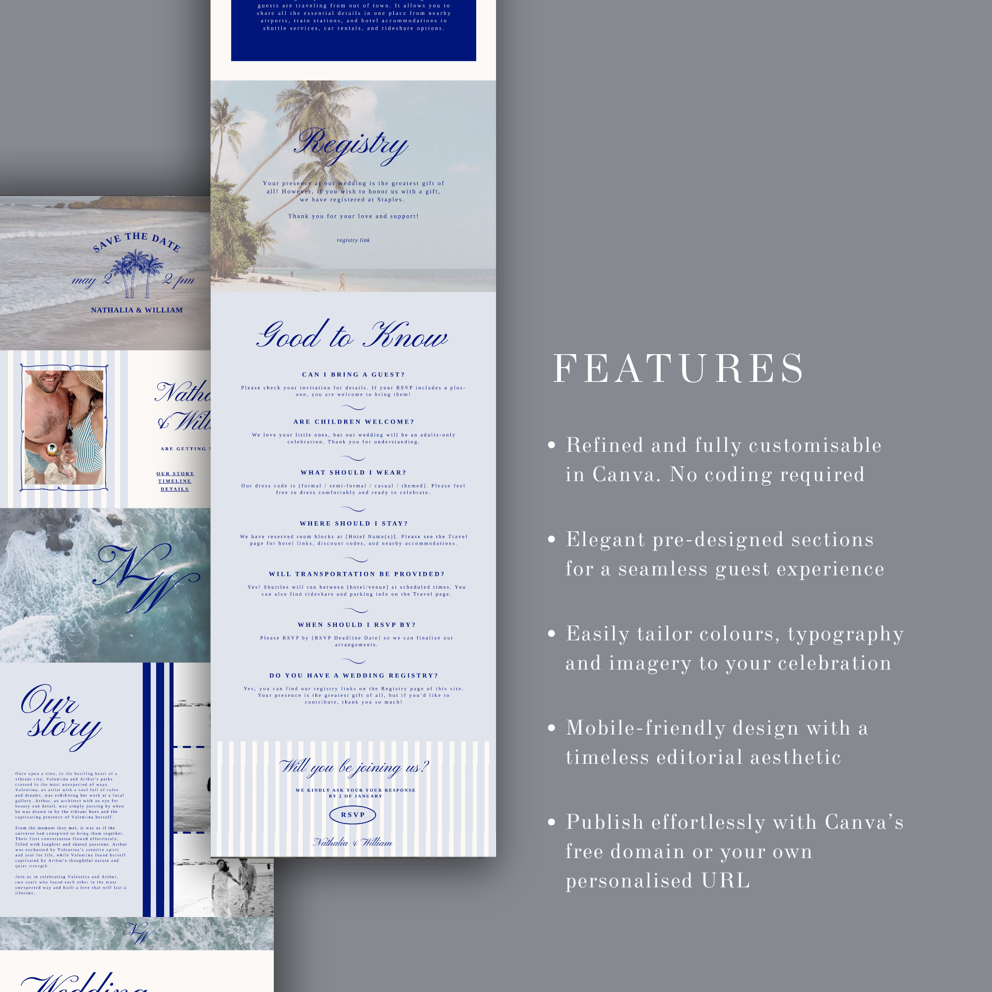 Coastal Wedding Website Template