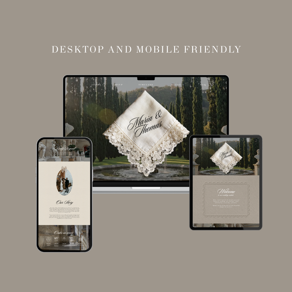Old Money Romance Wedding Website Template