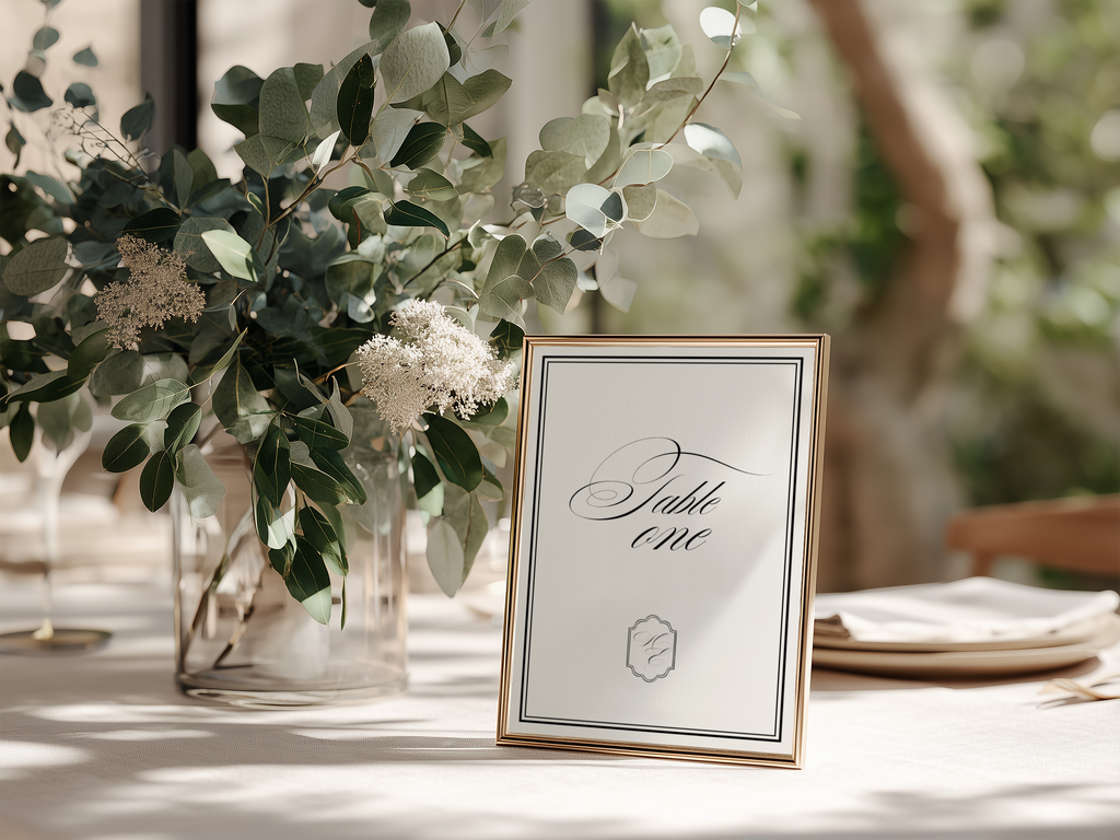 Black & White Table Number Template