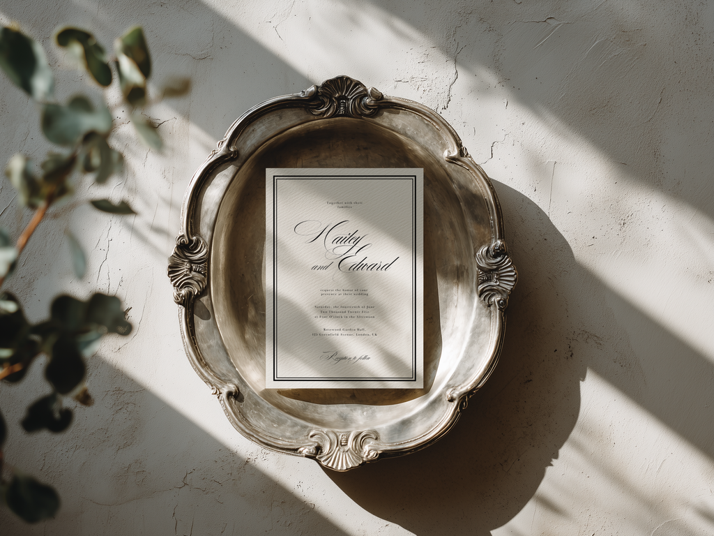 Black & White Wedding Invitation Template