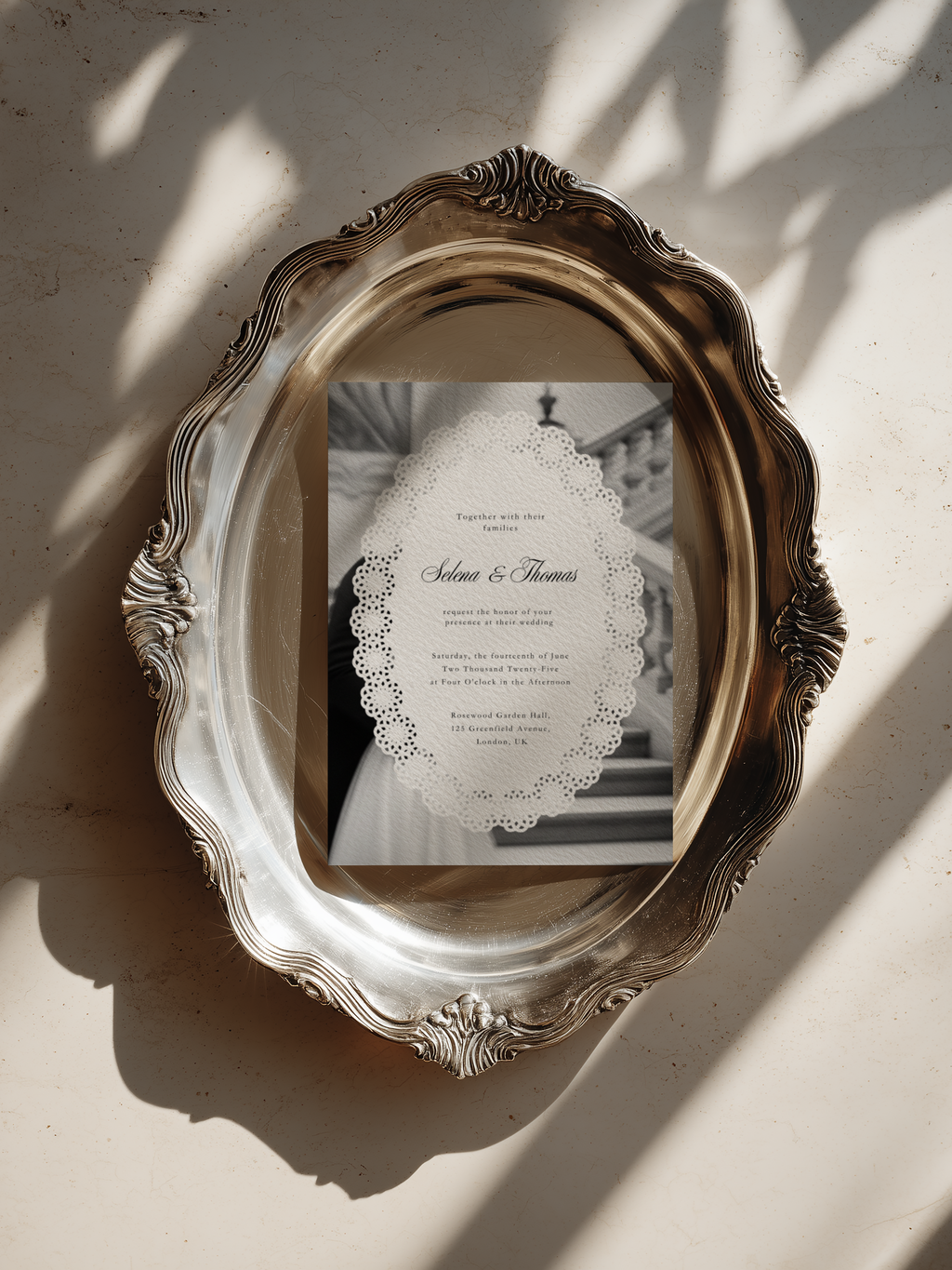 Vintage Photo Wedding Invitation Template
