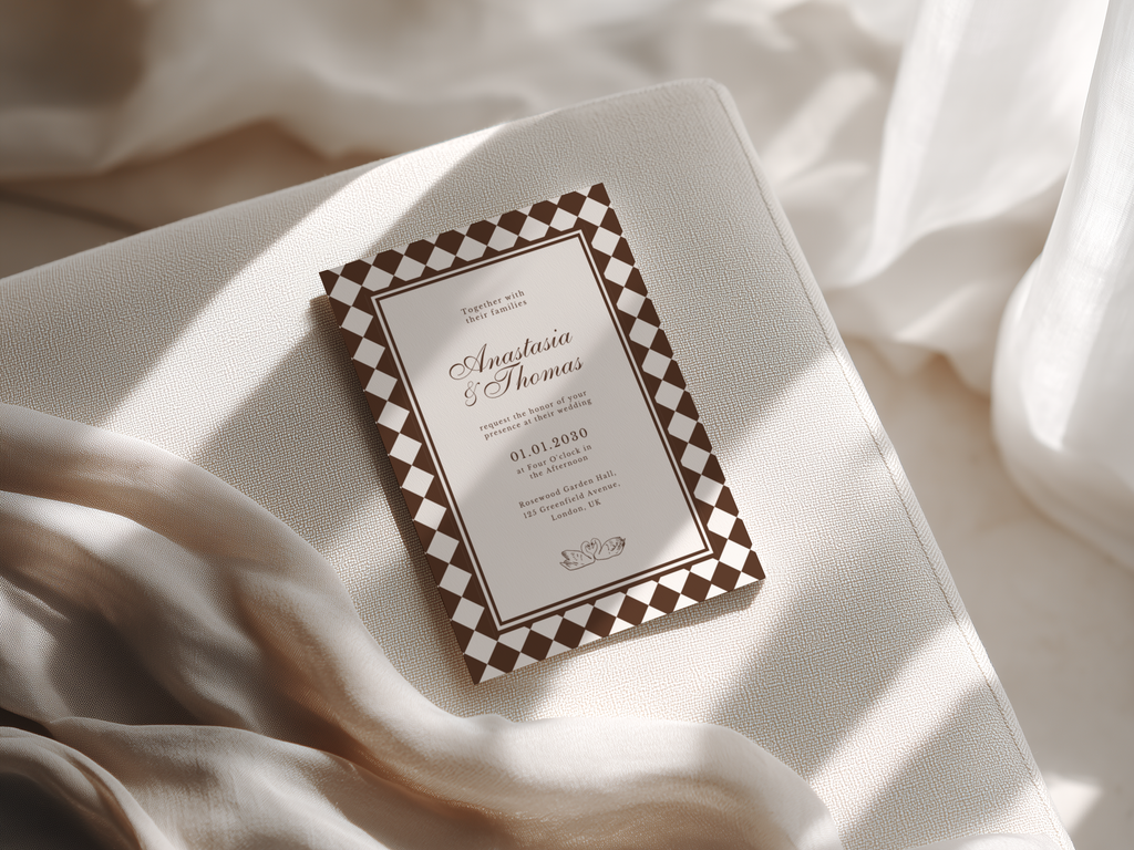 Modern Mocha Wedding Invitation Template