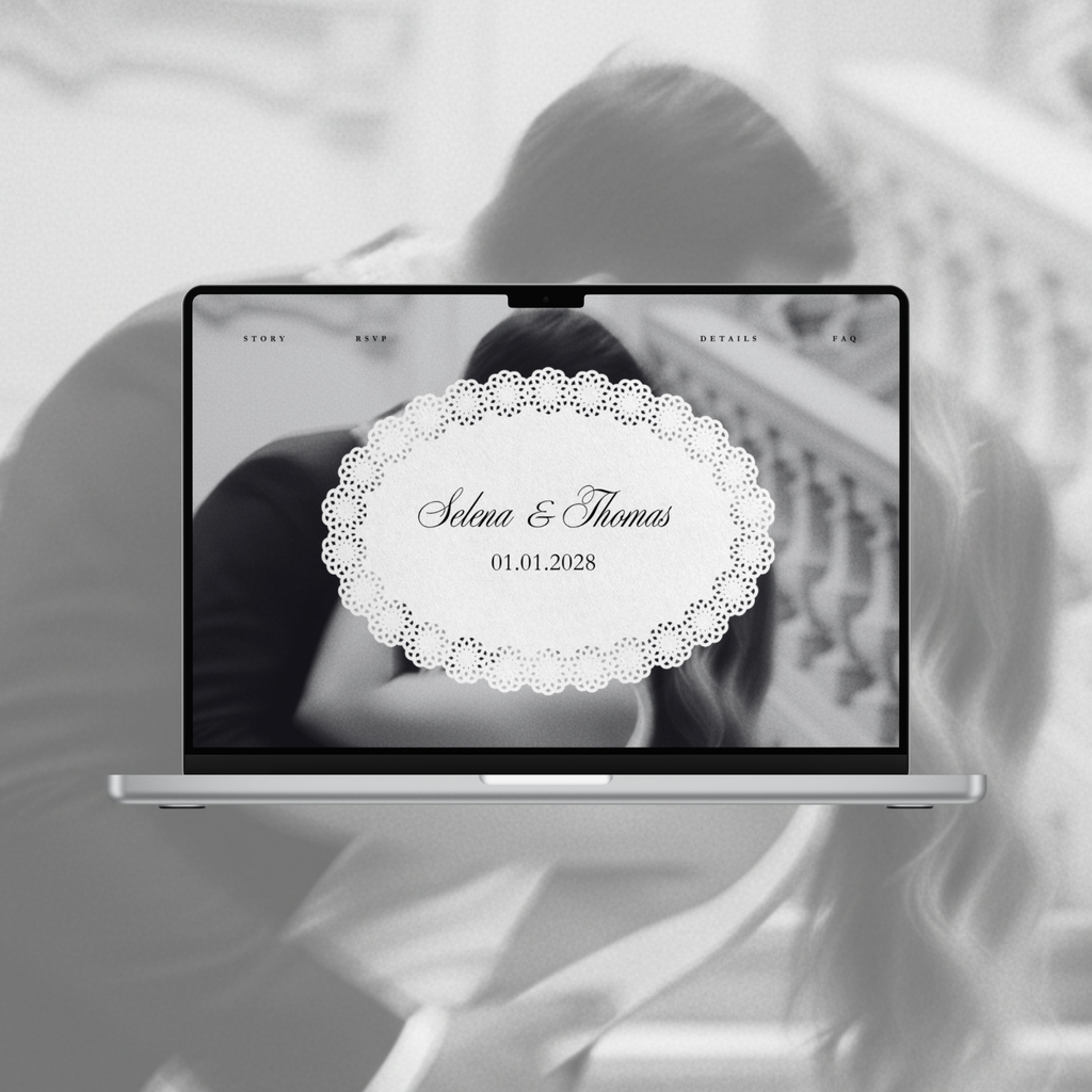 Timeless Monochrome Wedding Website Template