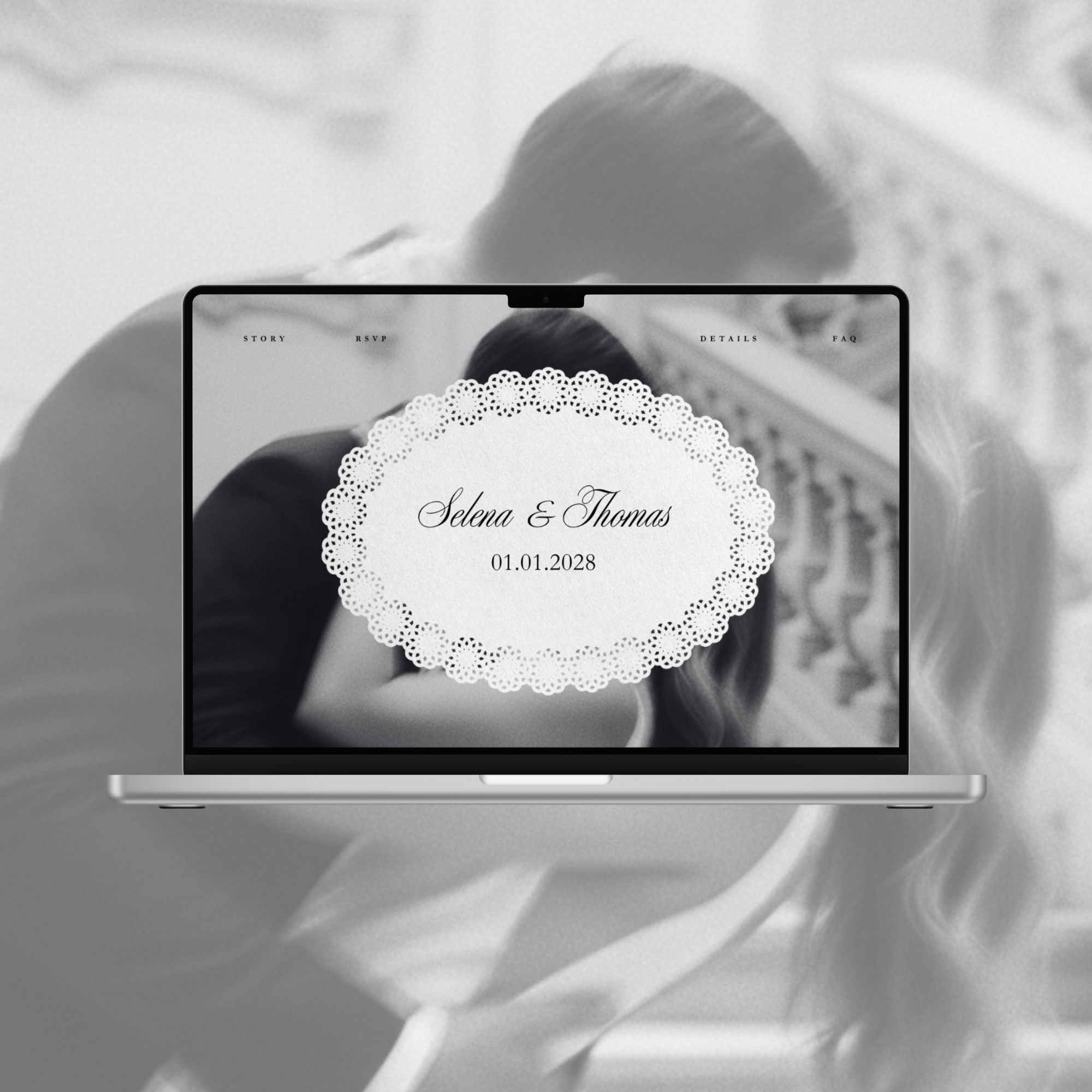 Timeless Monochrome Wedding Website Template