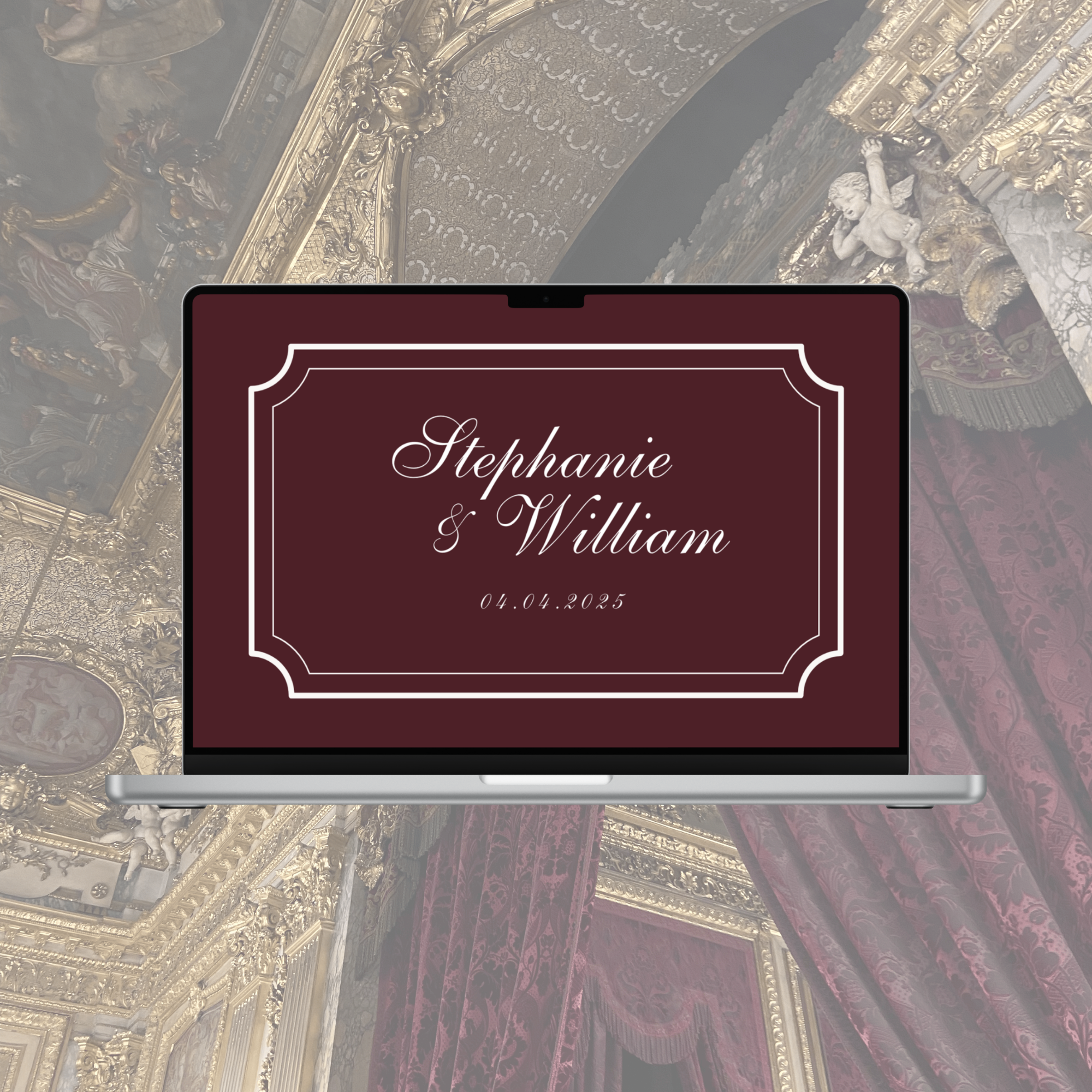 Luxury Burgundy Wedding Website Template