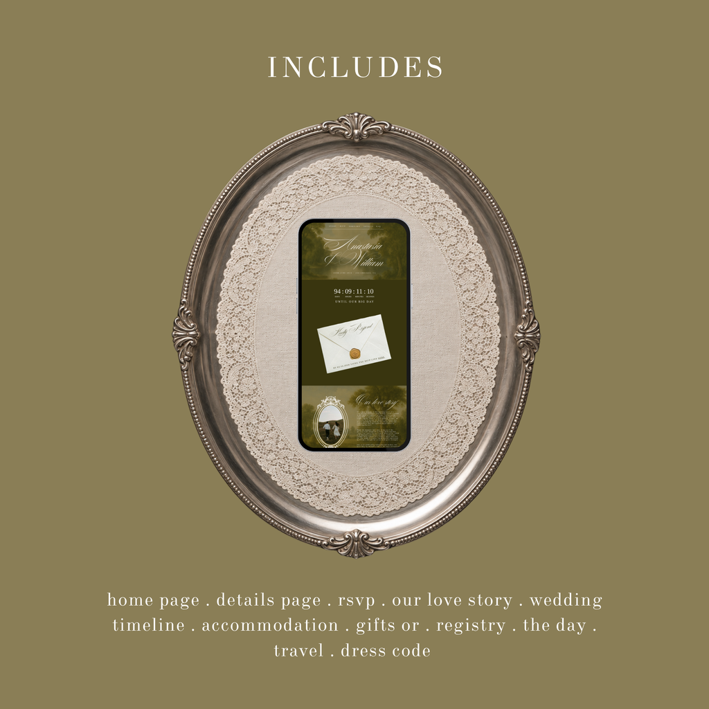 Vintage Olive Wedding Website Template
