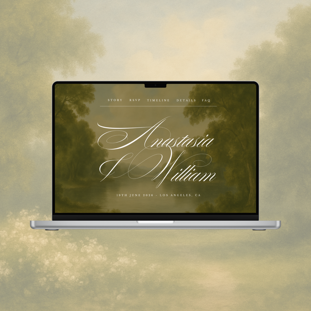 Vintage Olive Wedding Website Template