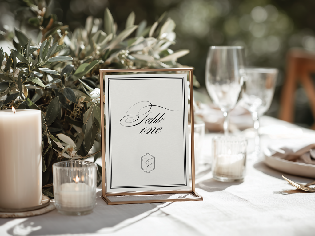 Black & White Table Number Template
