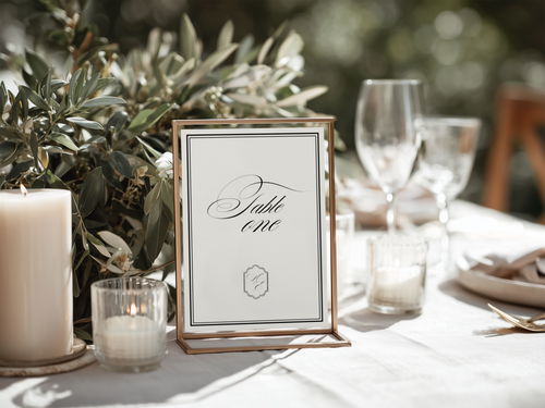 Black & White Table Number Template