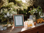 Green & White Wedding Bar Menu Sign Template