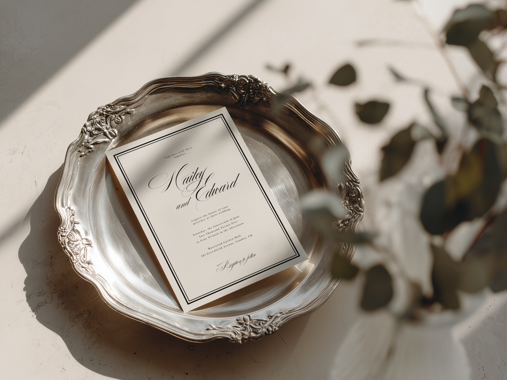 Black & White Wedding Invitation Template