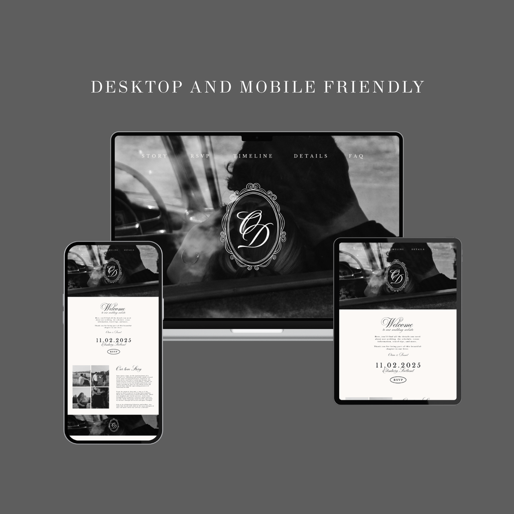 Monochrome Romance Wedding Website Template