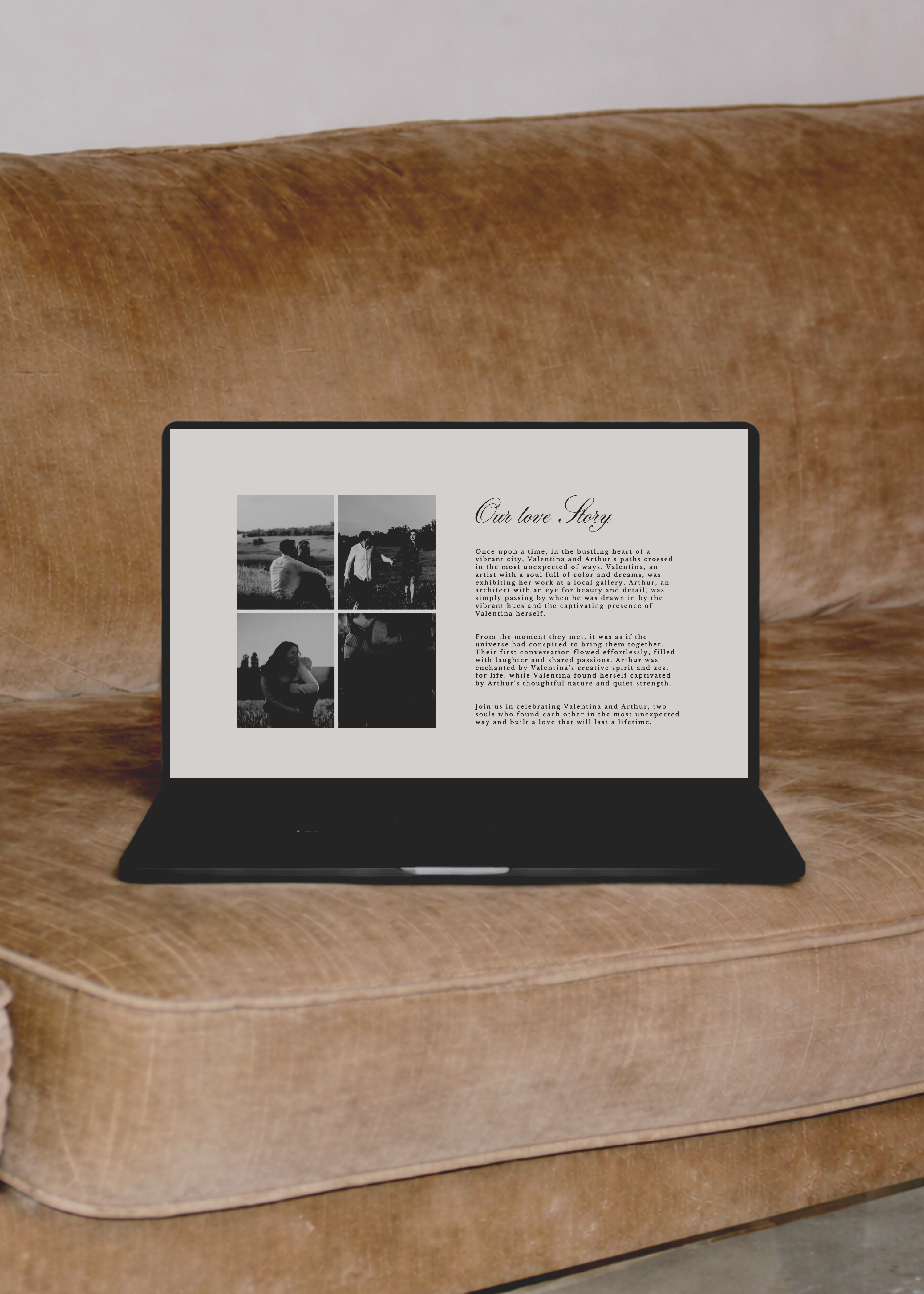 Monochrome Romance Wedding Website Template