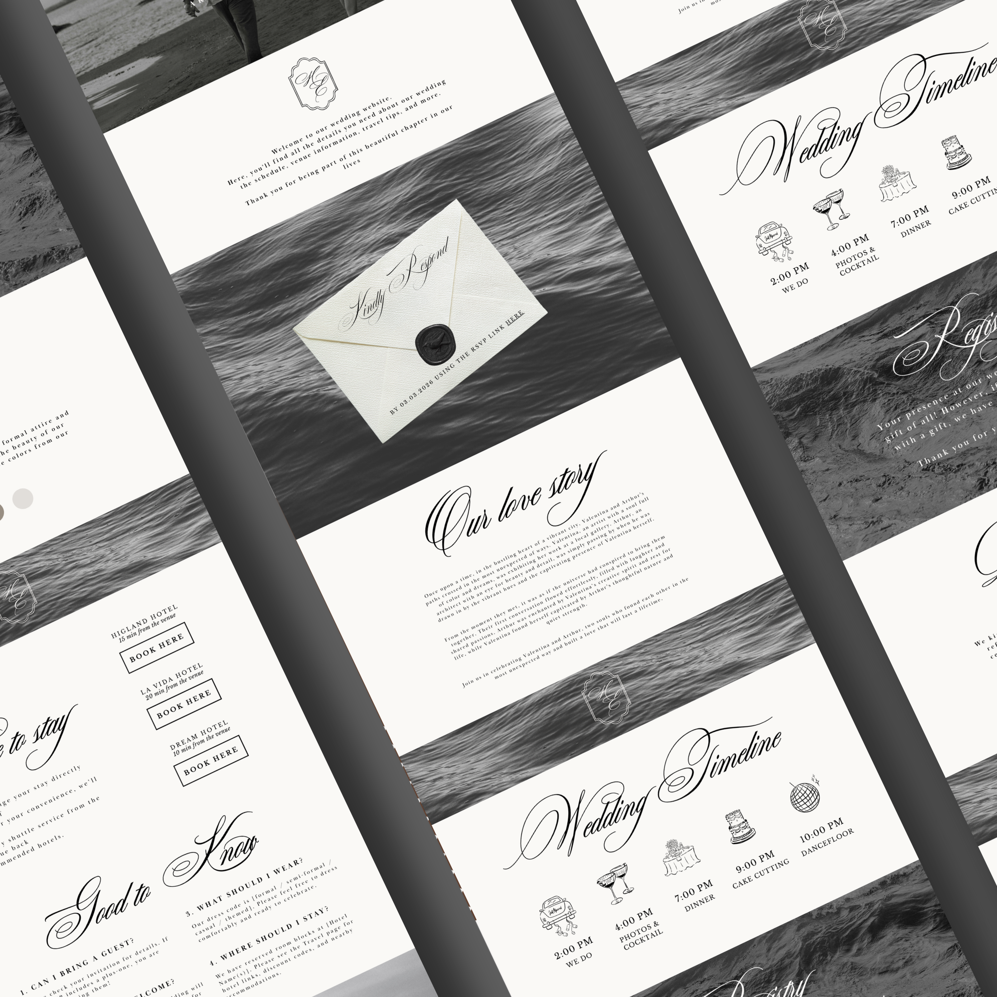 Elegant Editorial Wedding Website