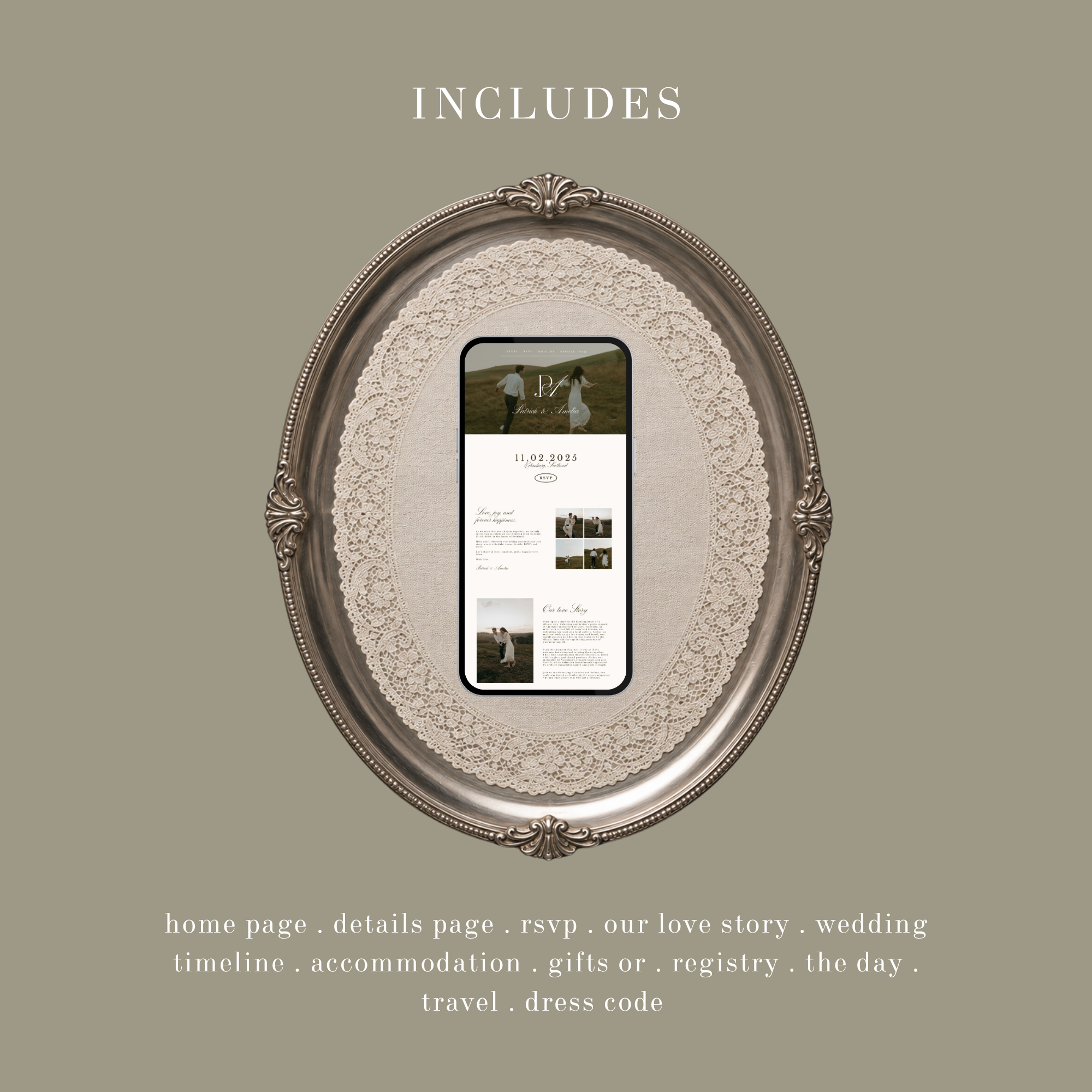 Countryside Romantic Wedding Website Template